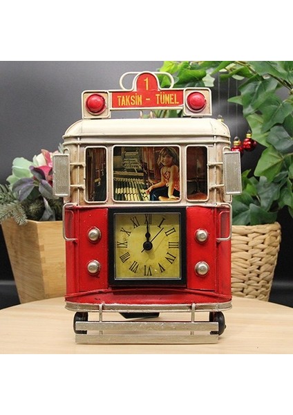 Kişiye Özel Nostaljik Taksim Tramway Çerçeveli ve Saatli