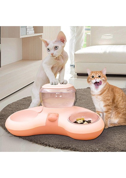 2'si 1 Arada Kedi ve Köpek Mama Kasesi Otomatik Su Sebili - Pembe (Yurt Dışından) modelleri