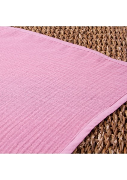 Organik Pamuk 4 Katlı Müslin Bebek Battaniyesi - Pembe Renk fırsatları