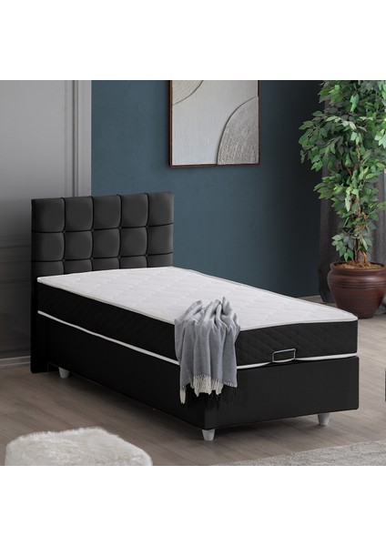 Tavira Tek Kişilik Baza Başlık Letto Yatak - Antrasit