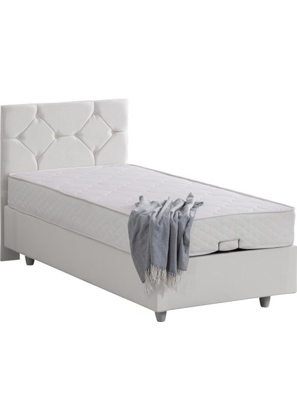 Glamis Tek Kişilik Baza Başlık Letto Yatak Seti - Beyaz