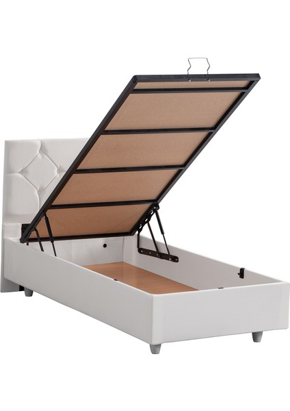 Glamis Tek Kişilik Baza Başlık Letto Yatak Seti - Beyaz