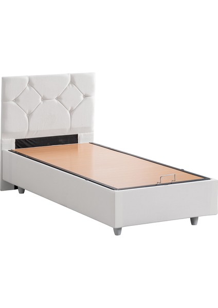 Glamis Tek Kişilik Baza Başlık Letto Yatak Seti - Beyaz