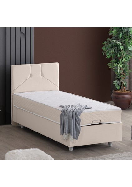 Wick Baza Başlık Letto Yatak Seti - Krem
