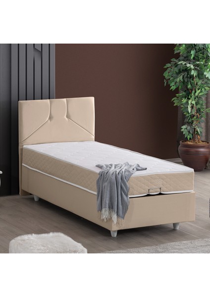 Wick Baza Başlık Letto Yatak Seti - Bej