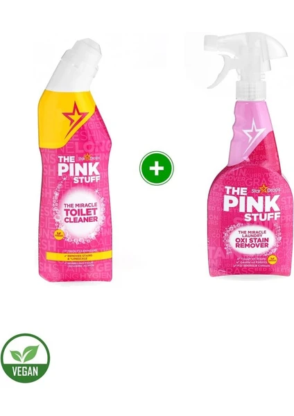 The Pink Stuff Mucizevi Oxi Leke Çıkarıcı Sprey 500 ml + Mucizevi Tuvalet Temizleyici 750 ml