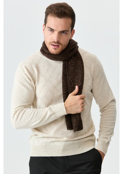Erkek Yün Kaşkol K.kahve modelleri
