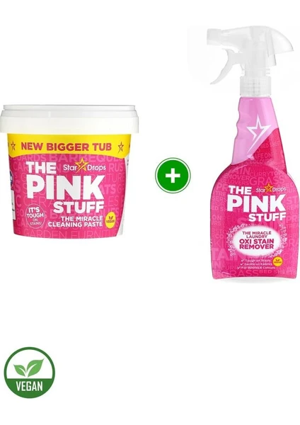 The Pink Stuff Mucizevi Miracle Temizlik Macunu 850 gr + Mucizevi Oxi Leke Çıkarıcı Sprey 500 ml