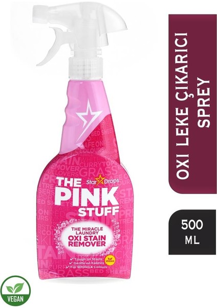 The Pink Stuff Mucizevi Oxi Leke Çıkarıcı Sprey 500 ml + Mucizevi Oxi Toz Leke Çıkarıcı Renkliler 1 kg