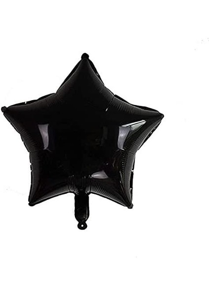 Siyah Konsept 2 Yaş Doğum Günü Kutlama Seti; Beyaz Siyah Konfetili Balon, Rakam Yıldız Folyo ve Banner