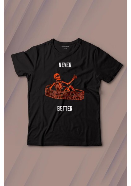 Never Better Skull Kuru Kafa Gothic Dark Sokak Baskılı Çocuk T-Shirt