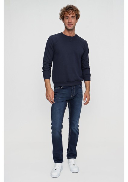 Tena Moda Erkek Siyah Bisiklet Yaka Basic Plus Slim Fit Tişört