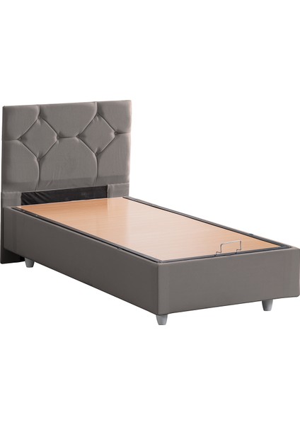 Glamis Tek Kişilik Baza Başlık Letto Yatak Seti - Gri