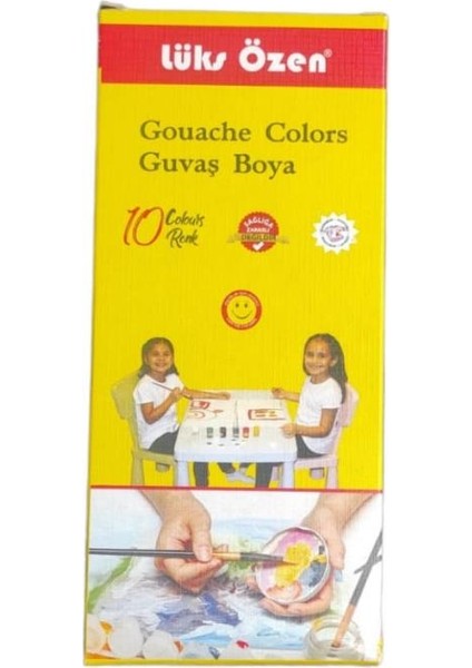 Guaj Boya 10 Renk 15 ml Şişede 1 Paket Guaj Boya Seti 10'lu