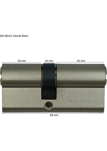 68 mm Zamak Barel Nikel 1 Paket 12 Adet ( 68MM-26+10+32 )
