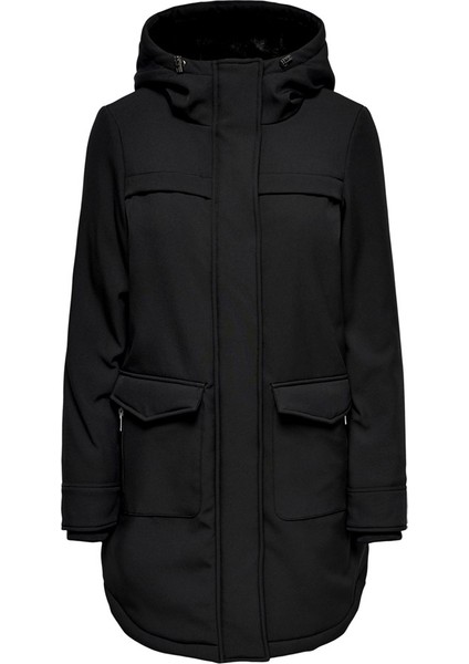 Kapüşonlu Siyah Kadın Kaban 15192522 indirimleri