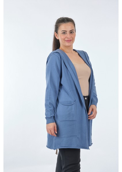 Minimalist Oversize Kapüşonlu Midi Kadın Ceket modelleri