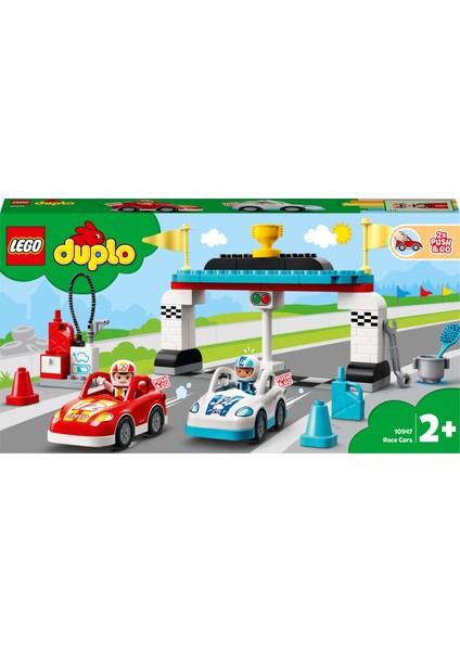 Duplo® Kasabası Yarış Arabaları 10947 Havalı Yarış Arabası Yapım Oyuncağı; Çocuklar İçin Yaratıcı, Gelişimsel Oyun Seti (44 Parça)