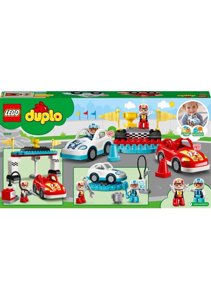 Duplo® Kasabası Yarış Arabaları 10947 Havalı Yarış Arabası Yapım Oyuncağı; Çocuklar İçin Yaratıcı, Gelişimsel Oyun Seti (44 Parça)