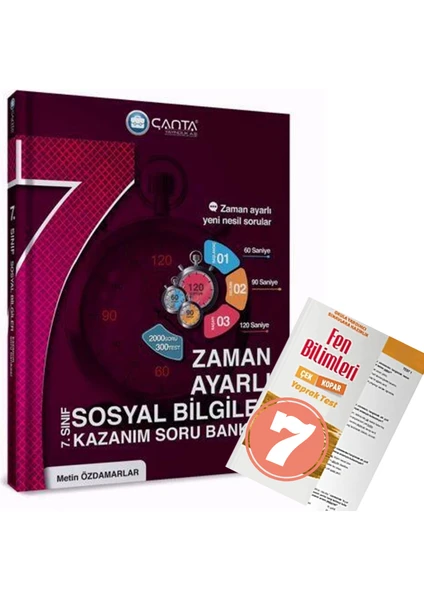 Çanta Yayınları 7.Sınıf Sosyal Bilgiler Zaman Ayarlı Kazanım Soru Bankası 2022