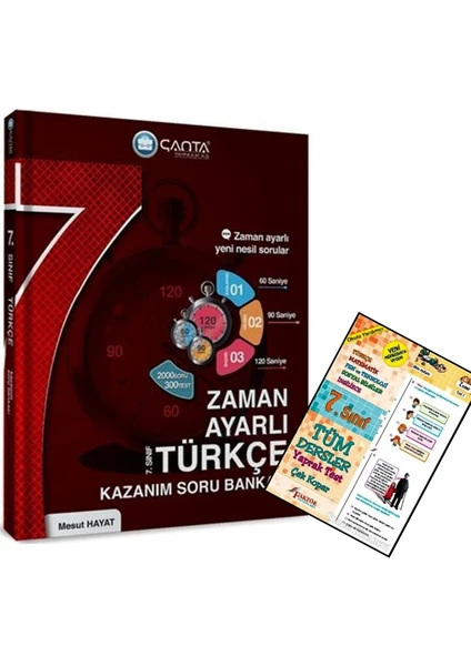 Çanta Yayınları 7.Sınıf Türkçe Zaman Ayarlı Kazanım Soru Bankası 2022