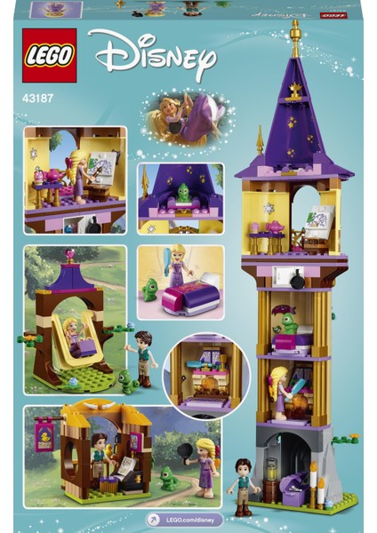 ® | Disney Princess# Rapunzel#in Kulesi 43187- 6 Yaş ve Üzeri Prenses Seven Çocuklar İçin Yaratıcı Oyuncak Yapım Seti (369 Parça)