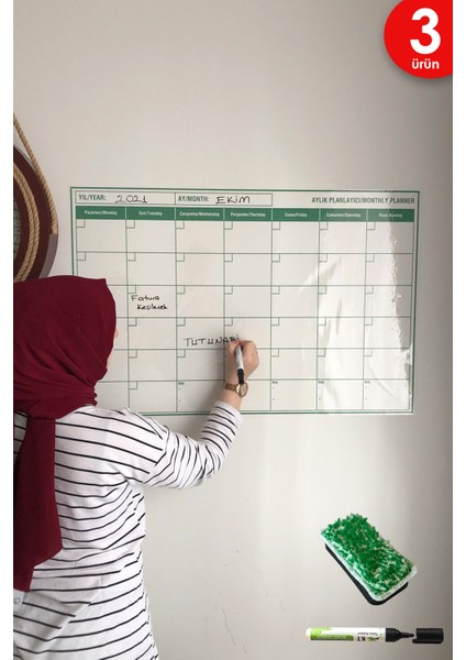 Planlayıcı Akıllı Kağıt Planner Sticker  Kağıt Tahta Yazı Tahtası Takvim Aylık Monthly Set