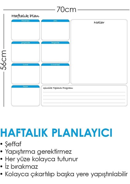 Tutunabilir Kağıt Aylık Planlayıcı - Haftalık Planlayıcı Takvim - 4 Lü Kalem Set Yazı Tahtası Akıllı Kağıt Tahta