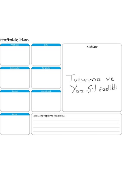 Tutunabilir Kağıt Aylık Planlayıcı - Haftalık Planlayıcı Takvim - 4 Lü Kalem Set Yazı Tahtası Akıllı Kağıt Tahta