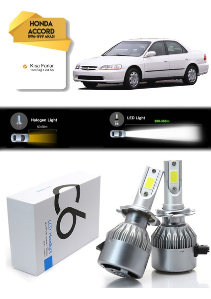 Honda Accord Kısa Far LED Xenon Şimşek Etkili 1996 -1999 Arası