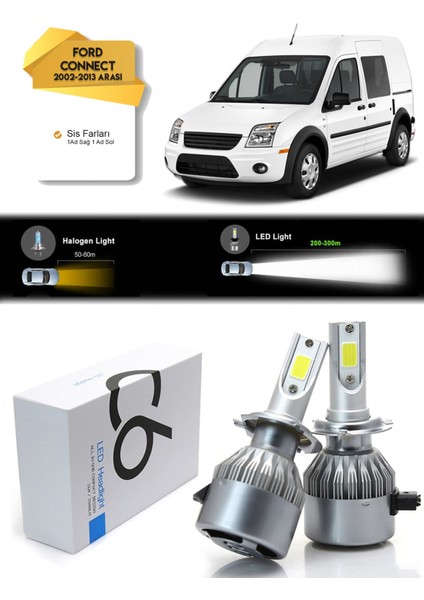 Ford Connect Sis Farı LED Xenon Şimşek Etkili 2002-2013 Arası