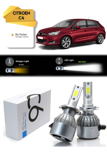 Citroen C4 Sis Farı LED Xenon Şimşek Etkili 2012 Yeni Kasa