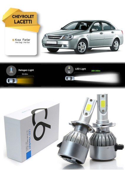 Chevrolet Lacetti Kısa Far LED Xenon Şimşek Etkili