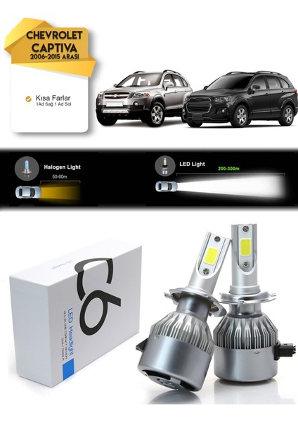 Chevrolet Captiva Kısa Far LED Xenon Şimşek Etkili 2006-2015 Arası