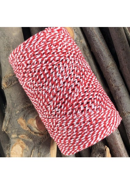 Kırmızı Beyaz Yılbaşı Paket Ipi Hediye Paketleme Ipi 200 Metre Marteniçka Ipi Twine Baker fiyatları