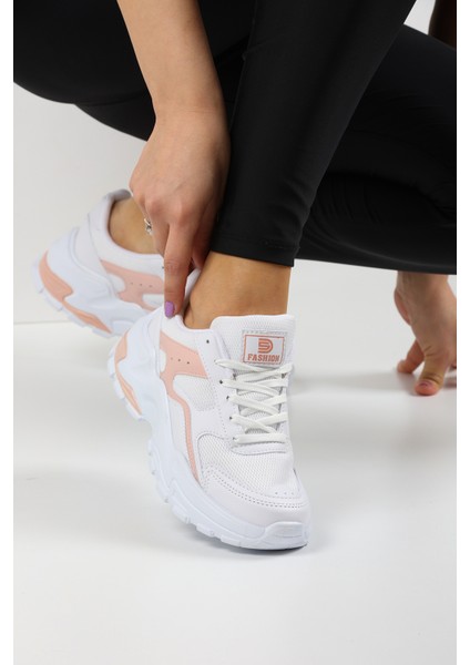 Beyaz Pudra Kadın Sneaker 0150 modelleri