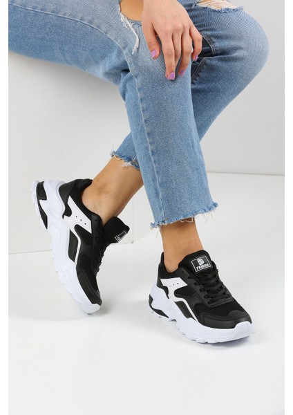 Siyah Beyaz Kadın Sneaker 0150
