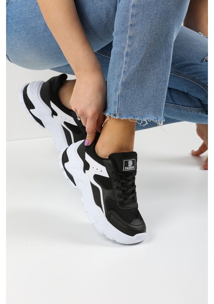 Siyah Beyaz Kadın Sneaker 0150