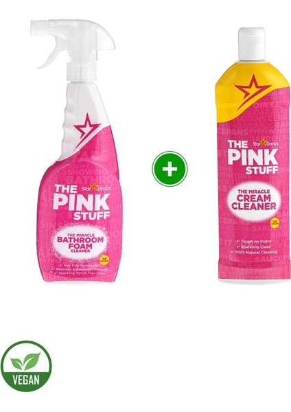 The Pink Stuff Mucizevi Banyo Köpük Temizleyici 750 ml + Mucizevi Krem 500 ml