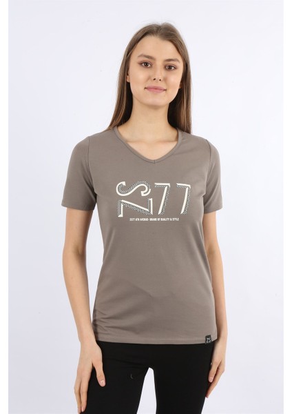 Turuncu Baskılı Kısa Kollu T-Shirt modelleri