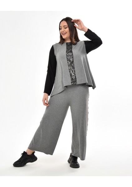 Kışlık Büyük Beden Ikili Takım-Tesettür Alt Üst Takım-Terletmez Kumaş-Oversize Kesim-Siyah Takım 7001 fiyatları
