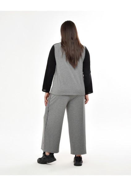 Kışlık Büyük Beden Ikili Takım-Tesettür Alt Üst Takım-Terletmez Kumaş-Oversize Kesim-Siyah Takım 7001 modelleri