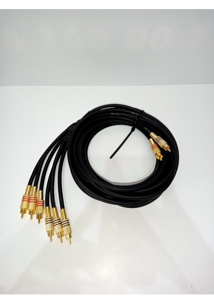 Amfi Rca Kablosu - El Yapımı %100 Bakır Parazit Yapmaz - 2 Giriş 6 Çıkış Anfi Rca Kablosu