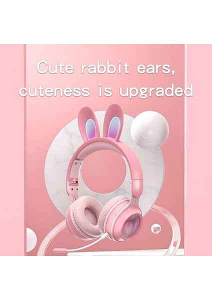 Mikrofonlu Kablosuz Sevimli Tavşanlar Kızlar LED Stereo Müzik Bluetooth Kulaklık (Yurt Dışından) fiyatları