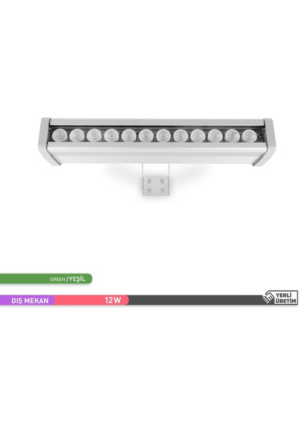 12W LED Wallwasher Yeşil Işık 338MM