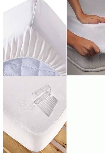Çift Kişilik Kapıtoneli Fitted Yatak Koruyucu Sıvı Geçirmez Alez Beyaz Pamuklu 160 x 200 cm modelleri