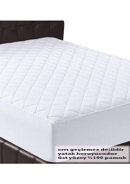Çift Kişilik Kapıtoneli Fitted Yatak Koruyucu Sıvı Geçirmez Alez Beyaz Pamuklu 160 x 200 cm indirimleri