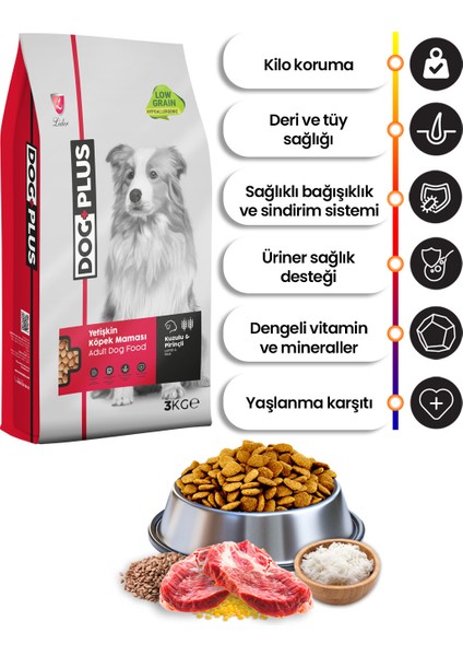 Düşük Tahıllı Hipoalerjenik Kuzu Etli Pirinçli Yetişkin Köpek Maması 3 kg