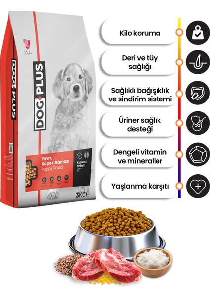 Kuzu Etli Pirinçli Yavru Köpek Maması 3 kg x 2 Adet