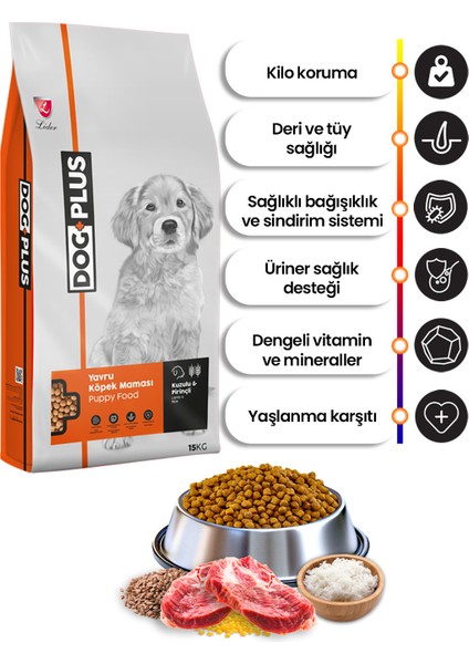 Kuzu Etli Pirinçli Yavru Köpek Maması 15 kg